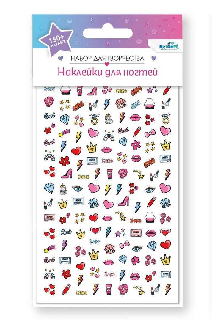 Набор детских наклеек д/ногтей.Милые сладос.,07432