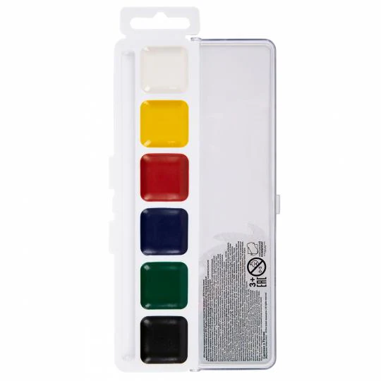Краска акварель "Лео" "Учись" медовые, без кисти LNW-0106 6 цв. . LNW-0106 - Image 2