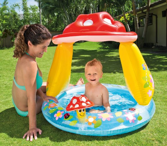 Бассейн надувной детский с навесом INTEX "Mushroom Baby Pool" (Грибок), (1-3 года), 102х89см - Image 2