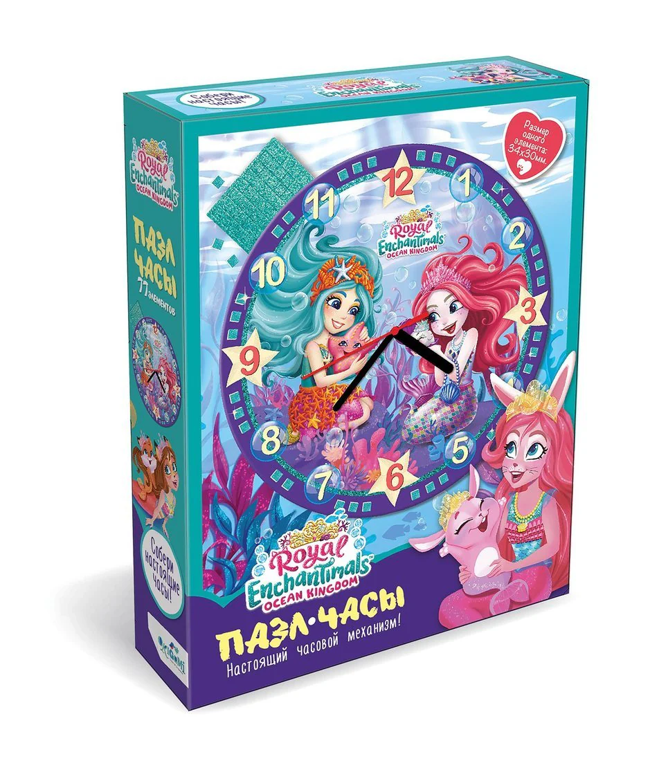 Набор для тв-ва Пазл-часы Enchantimals, 77 эл