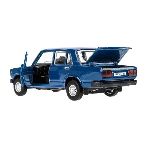 Машина металл LADA ваз-2105 1997 12 cm, двери, багаж, инерц.темно-синий,кор. Технопарк в кор.2*36шт - Image 10