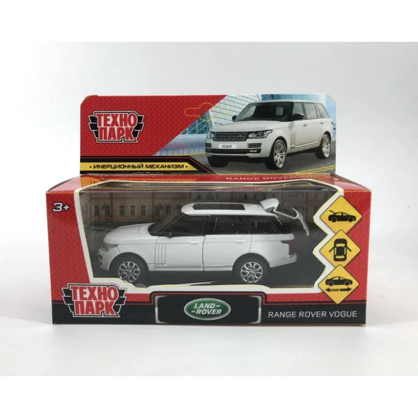 Машина металл RANGE ROVER VOGUE длина 12 см, двер, багаж, инерц, белый, кор. Технопарк в кор.2*36шт