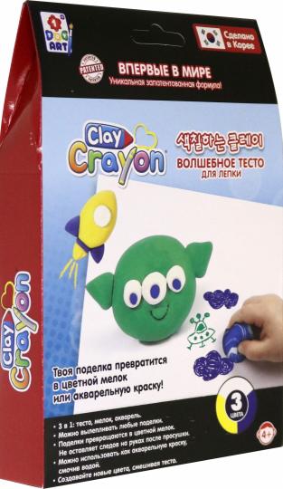 Clay Crayon. Набор тесто-мелков "Инопланетянин" (3 цвета по 30 гр) в кор. 13,9x19x3 см арт.Т19011 - Image 2